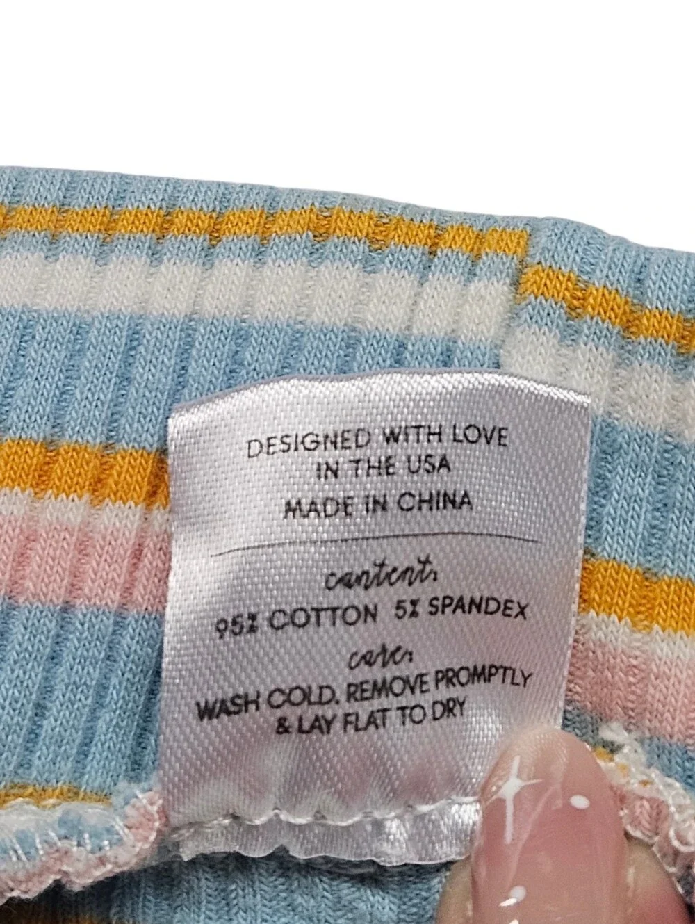 Love, Millie Clothing Co. Striped Tank & Short Set In Aqua, Peach, White Size 10